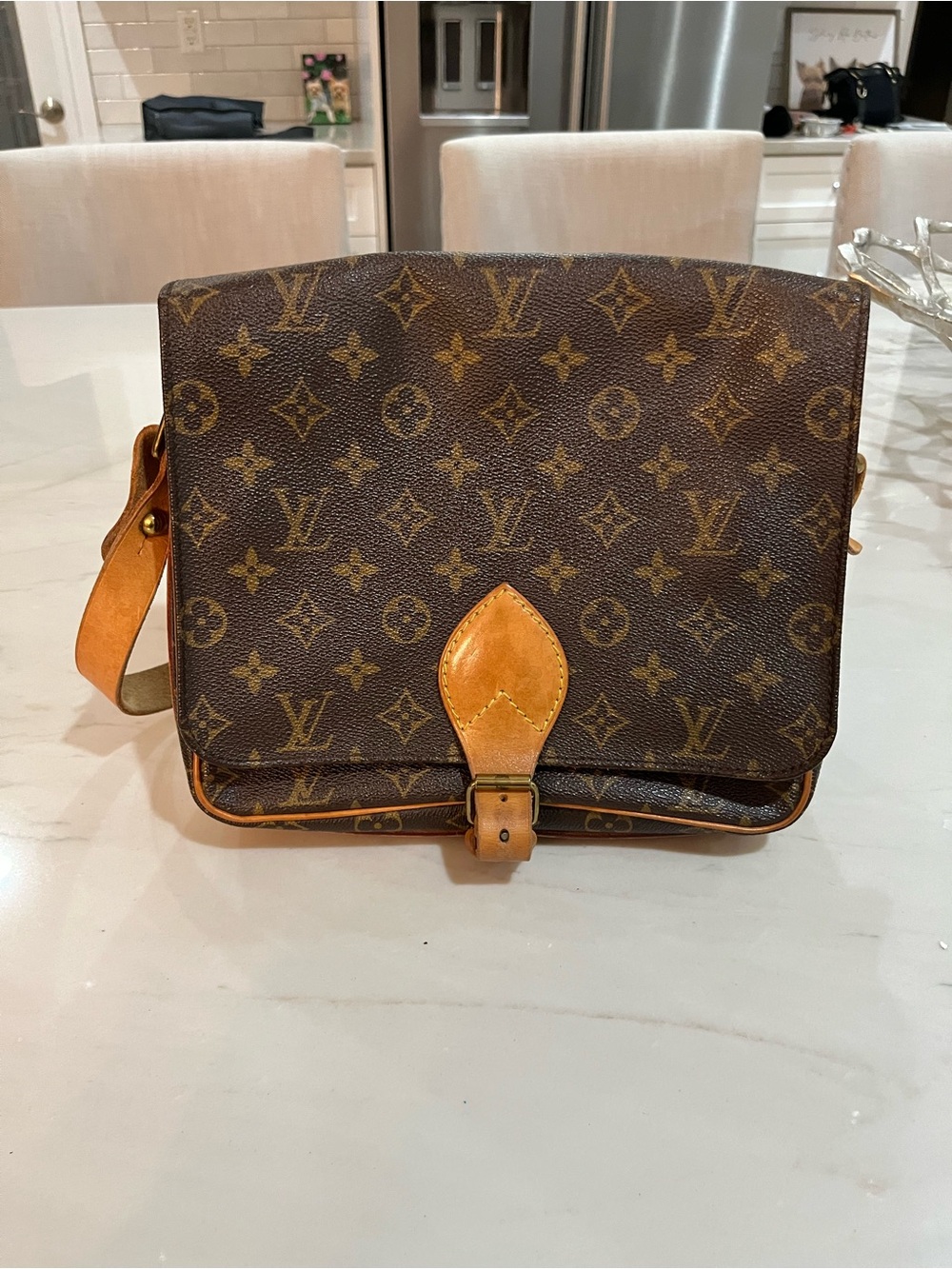 Vintage Louis Vuitton Cartouchiere Monogram crossbody shoulder bag - Picture 1 of 7